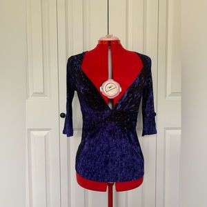 Roberto Cavalli black&purple v-neck shirt size IT40